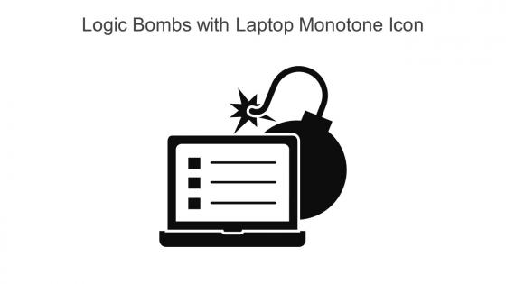 Logic Bombs With Laptop Monotone Icon In Powerpoint Pptx Png And Editable Eps Format