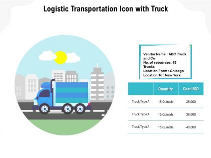 Logistic transportation icon with truck