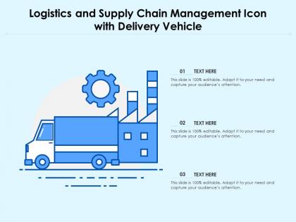 Logistics and supply chain management icon with delivery vehicle