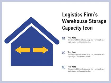 Logistics firms warehouse storage capacity icon
