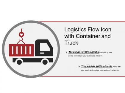 Logistics flow icon with container and truck