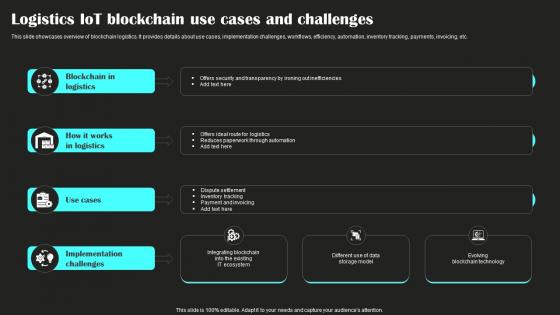 Logistics Iot Blockchain Use Cases And Challenges