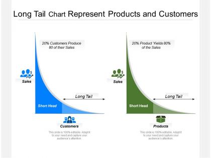 Long tail chart represent products and customers