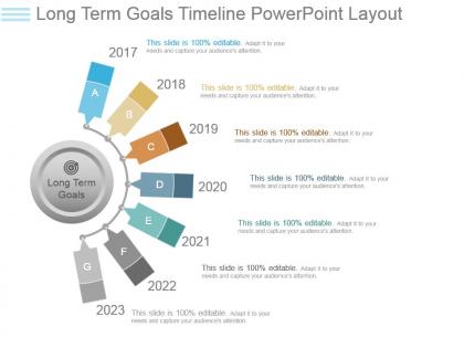 Long term goals timeline powerpoint layout