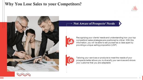 Losing Sales To Competitors Reason Unaware Of Prospects Needs Training Ppt