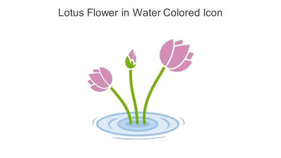 Lotus Flower In Water Colored Icon In Powerpoint Pptx Png And Editable Eps Format