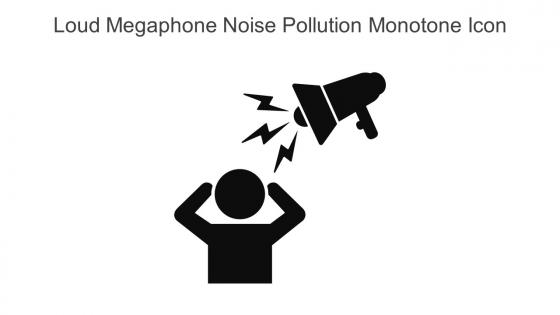 Loud Megaphone Noise Pollution Monotone Icon In Powerpoint Pptx Png And Editable Eps Format