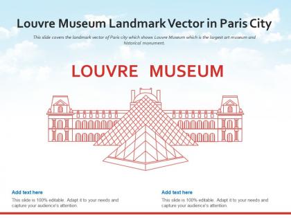 Louvre museum landmark vector in paris city powerpoint presentation ppt template