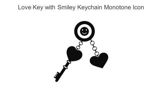 Love Key With Smiley Keychain Monotone Icon In Powerpoint Pptx Png And Editable Eps Format
