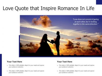 Love quote that inspire romance in life