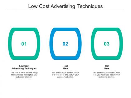 Low cost advertising techniques ppt powerpoint presentation infographics graphics pictures cpb