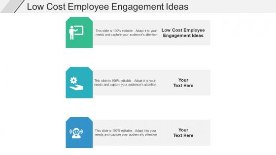 Low cost employee engagement ideas ppt powerpoint presentation backgrounds cpb