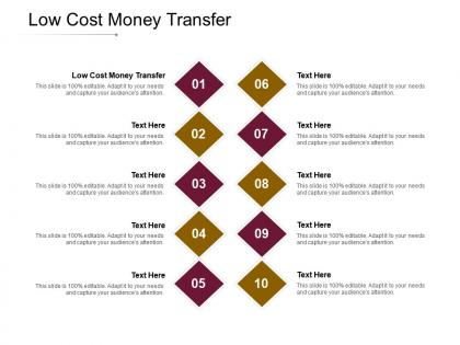 Low cost money transfer ppt powerpoint presentation outline design ideas cpb