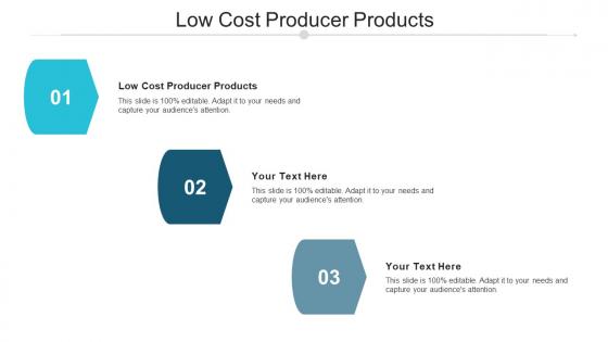 Low cost producer products ppt powerpoint presentation infographics graphics pictures cpb