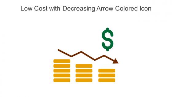 Low Cost With Decreasing Arrow Colored Icon In Powerpoint Pptx Png And Editable Eps Format