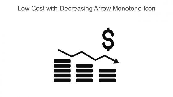 Low Cost With Decreasing Arrow Monotone Icon In Powerpoint Pptx Png And Editable Eps Format