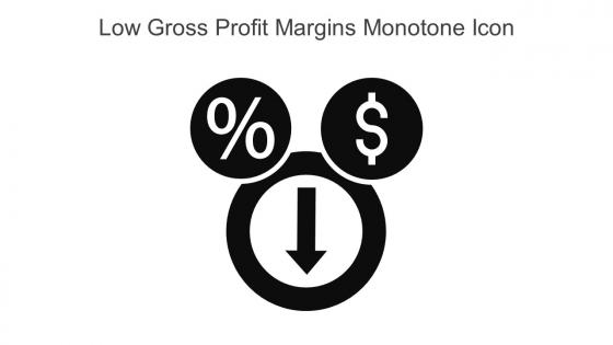 Low Gross Profit Margins Monotone Icon In Powerpoint Pptx Png And Editable Eps Format