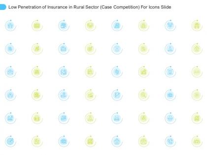 Low penetration of insurance in rural sector case competition for icons slide ppt formats
