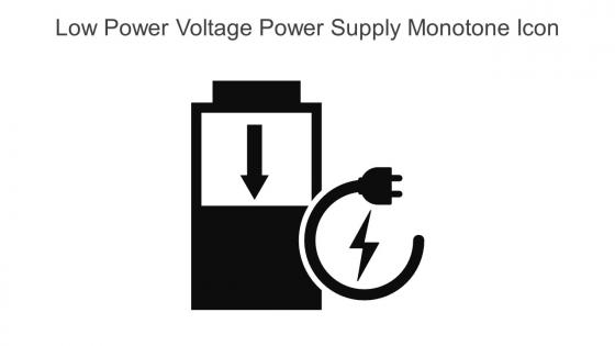 Low Power Voltage Power Supply Monotone Icon In Powerpoint Pptx Png And Editable Eps Format