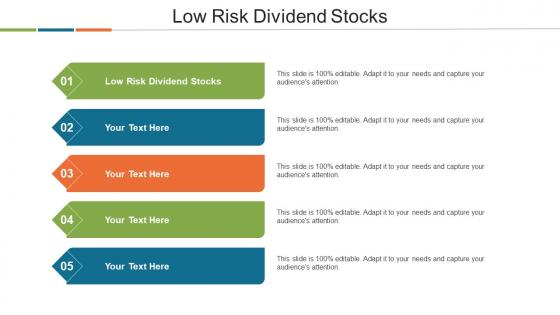 Low Risk Dividend Stocks Ppt Powerpoint Presentation Infographic Template Inspiration Cpb