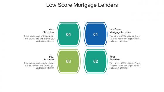 Low score mortgage lenders ppt powerpoint presentation portfolio infographics cpb