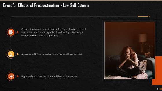 Low Self Esteem As An Adverse Effect Of Procrastination Training Ppt