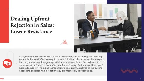Lower Resistance To Deal With Upfront Rejection In Sales Training Ppt