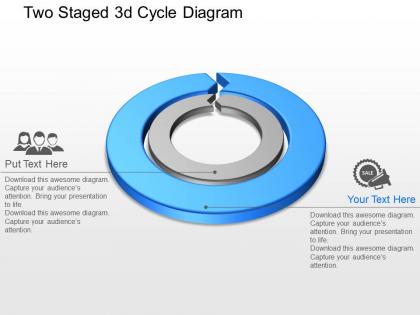 Lt two staged 3d cycle diagram powerpoint template