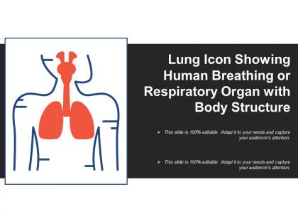 Lung icon showing human breathing or respiratory organ with body structure