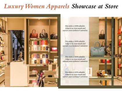 Luxury women apparels showcase at store