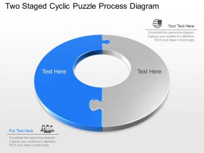 Lw two staged cyclic puzzle process diagram powerpoint template