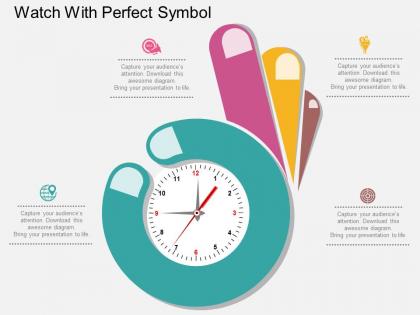 Lx watch with perfect symbol flat powerpoint design