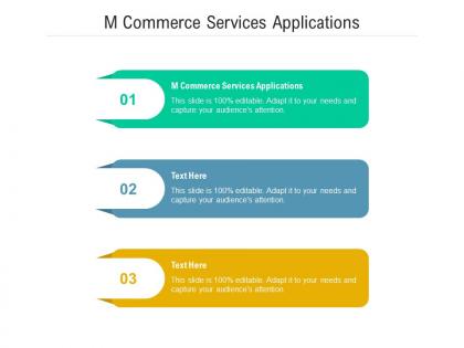 M commerce services applications ppt powerpoint presentation model vector cpb