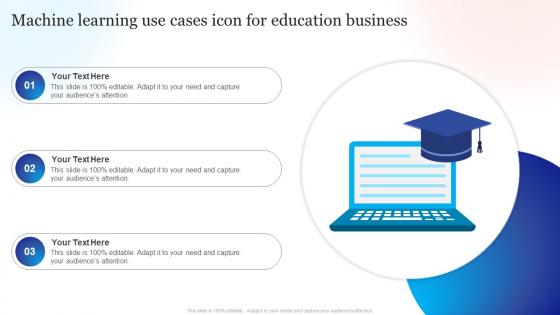 Machine Learning Use Cases Icon For Education Business