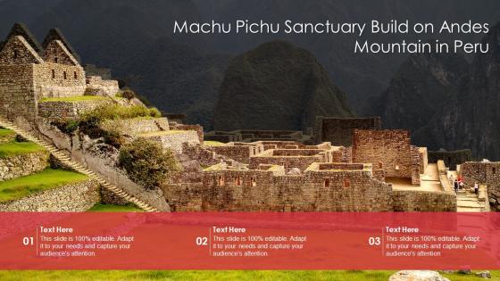 Machu pichu sanctuary build on andes mountain in peru