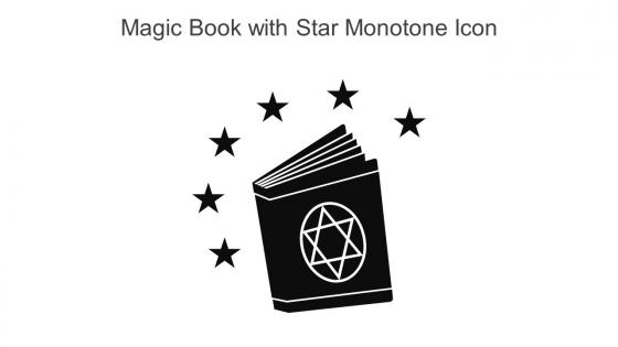 Magic Book With Star Monotone Icon In Powerpoint Pptx Png And Editable Eps Format