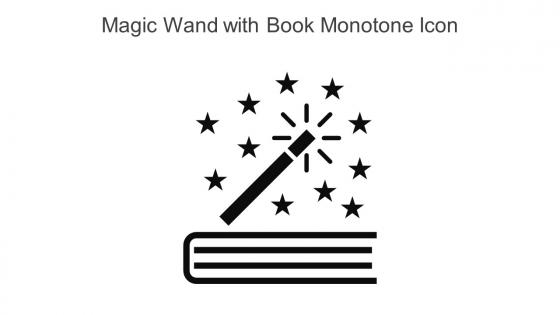Magic Wand With Book Monotone Icon In Powerpoint Pptx Png And Editable Eps Format