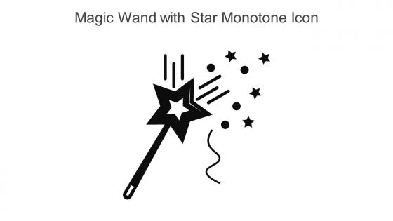 Magic Wand With Star Monotone Icon In Powerpoint Pptx Png And Editable Eps Format