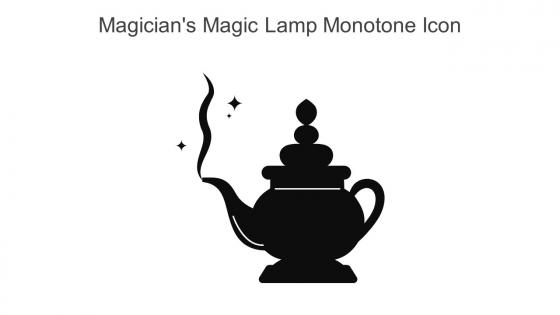 Magicians Magic Lamp Monotone Icon In Powerpoint Pptx Png And Editable Eps Format