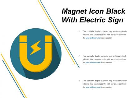 Magnet icon black with electric sign