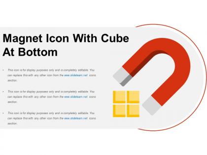 Magnet icon with cube at bottom