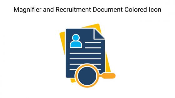 Magnifier And Recruitment Document Colored Icon In Powerpoint Pptx Png And Editable Eps Format