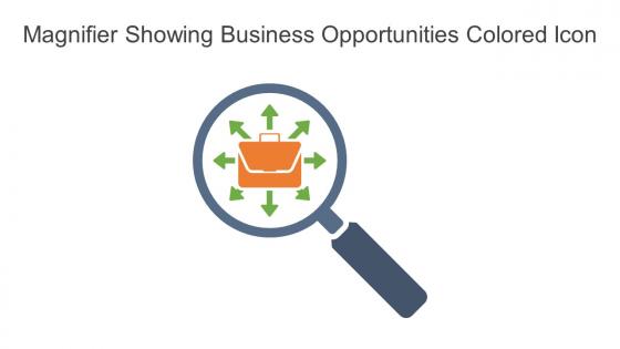 Magnifier Showing Business Opportunities Colored Icon Powerpoint Pptx Png And Editable Eps Format