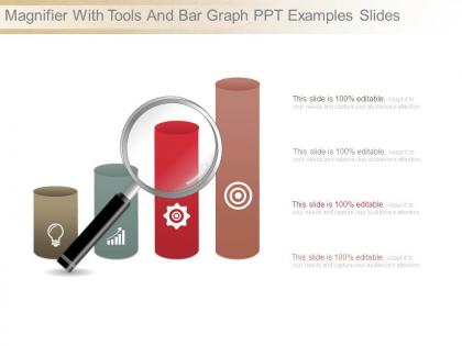 Magnifier with tools and bar graph ppt examples slides