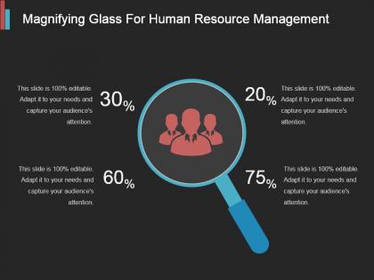 Magnifying glass for human resource management ppt example