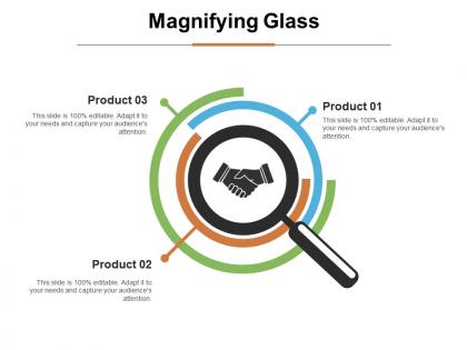 Magnifying glass ppt infographic template graphics design