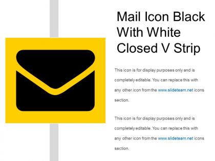 Mail icon black with white closed v strip