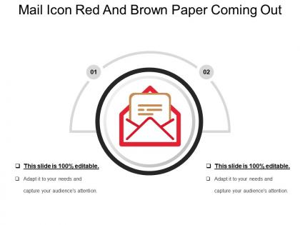 Mail icon red and brown paper coming out
