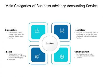 Main categories of business advisory accounting service