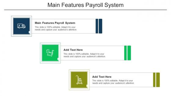 Main Features Payroll System Ppt Powerpoint Presentation Layouts Design Inspiration Cpb